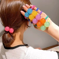 color ball elastic hair bands for girls korean crystal geometric rubber band headband student girls headwear hair accessories