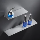 Алюминиевые полки для душа, матовые, серебристые, в скандинавском стиле