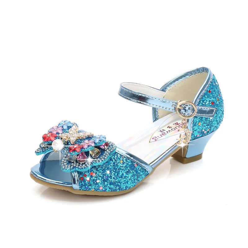 Танцевальные туфли принцессы для девочек кожаные сандалии с бантом-бабочкой