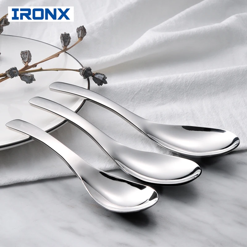 IRONX 304 суповая из нержавеющей стали ложка углубляет утолщенные китайские ложки большой емкости 1 шт