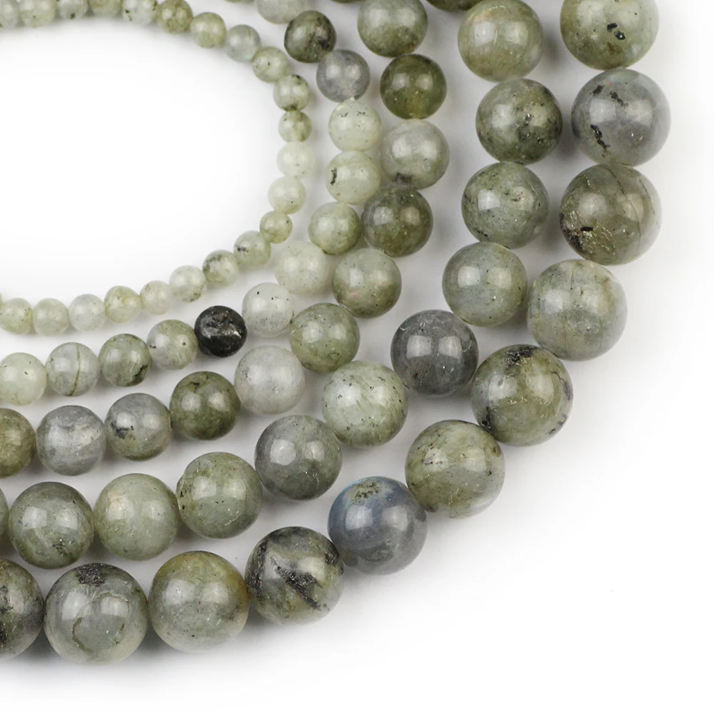 

YHBZRET Natural Stone Round Labradorite beads for Jewelry making spacer 4/6/8/10/12mm bracelets pendant making DIY Accessories