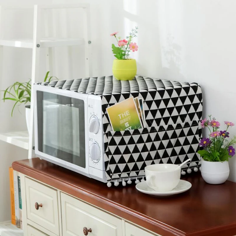 1PC 30*90CM Microwave Dust Proof Cover Oven Hood Home Decor Towel With Pouch Supply | Дом и сад