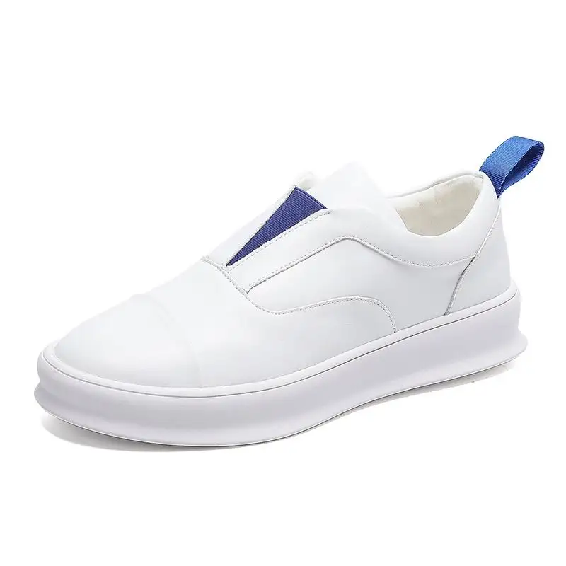 

Fashion Forward Men White Casual Comfort Shoes Round Toe Trending Slip On Man Flats Leisure Shoes Designer British Zapatos