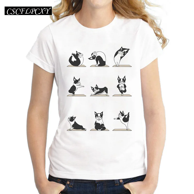 2019 новые модные бостонские терьеры дизайн женская футболка Топы с коротким
