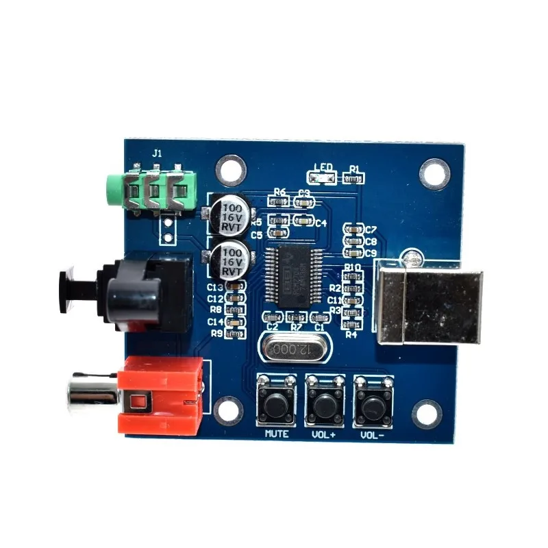 USB вход коаксиальный Оптическое волокно HIFI звуковая карта декодер PCM2704USB DAC 5 в