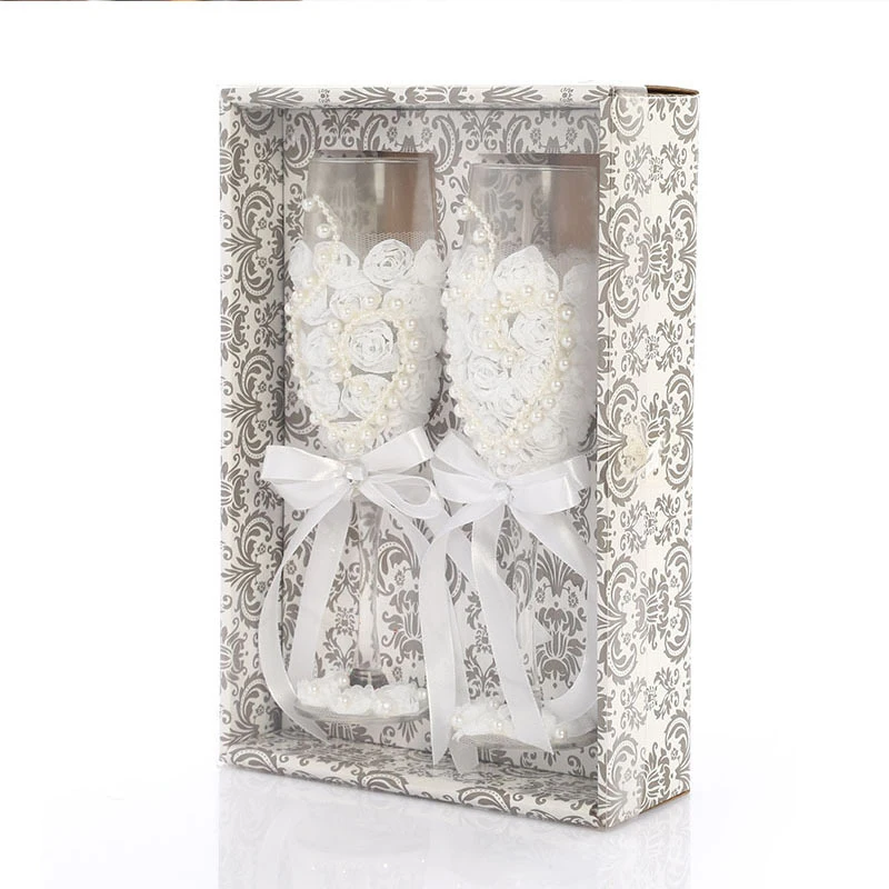 2 шт. набор свадебных стеклянных модных тостов Свадебные бокалы es хрустальные для