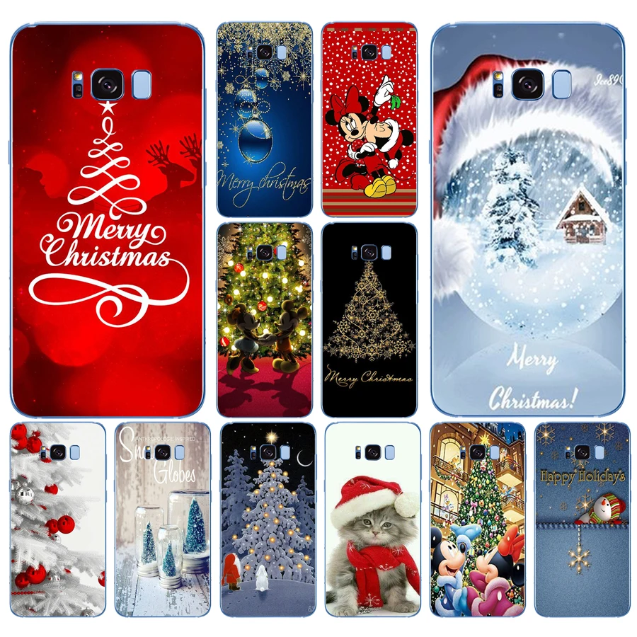 Мягкий силиконовый чехол 308 happy New Year merry Christmas Tree Snow для Samsung Galaxy S6 S7 edge S8 S9 S10 plus A70 A50 |