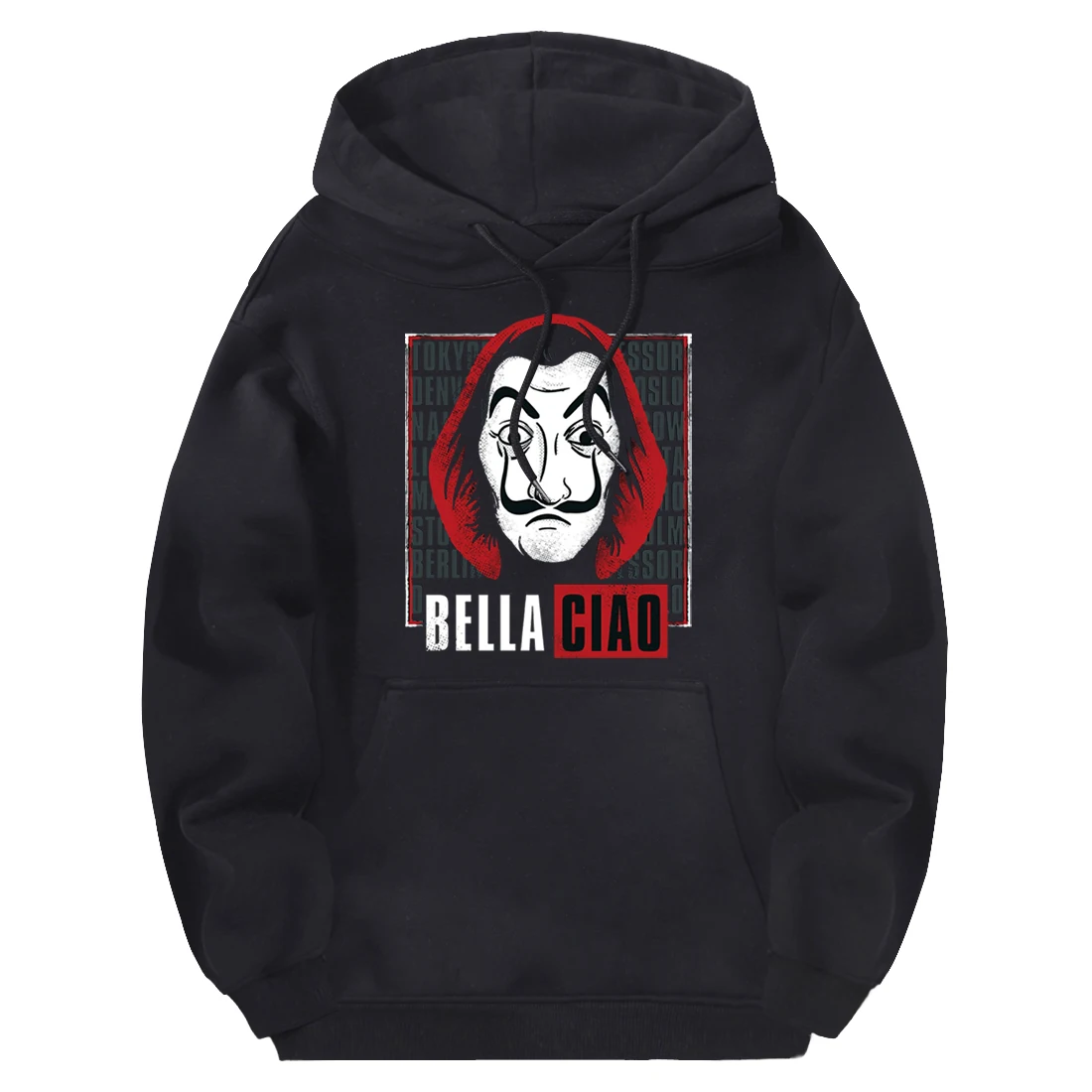 

La casa de papel Casual Hooded Sweatshirts Men 2020 Fleece Pullovers Punk Clothing Male Solid Hoodies White Moletom Masculino