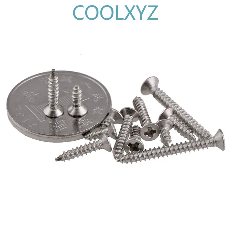 304 Крест из нержавеющей стали с потайной головкой Самонарезающий винт плоской ка