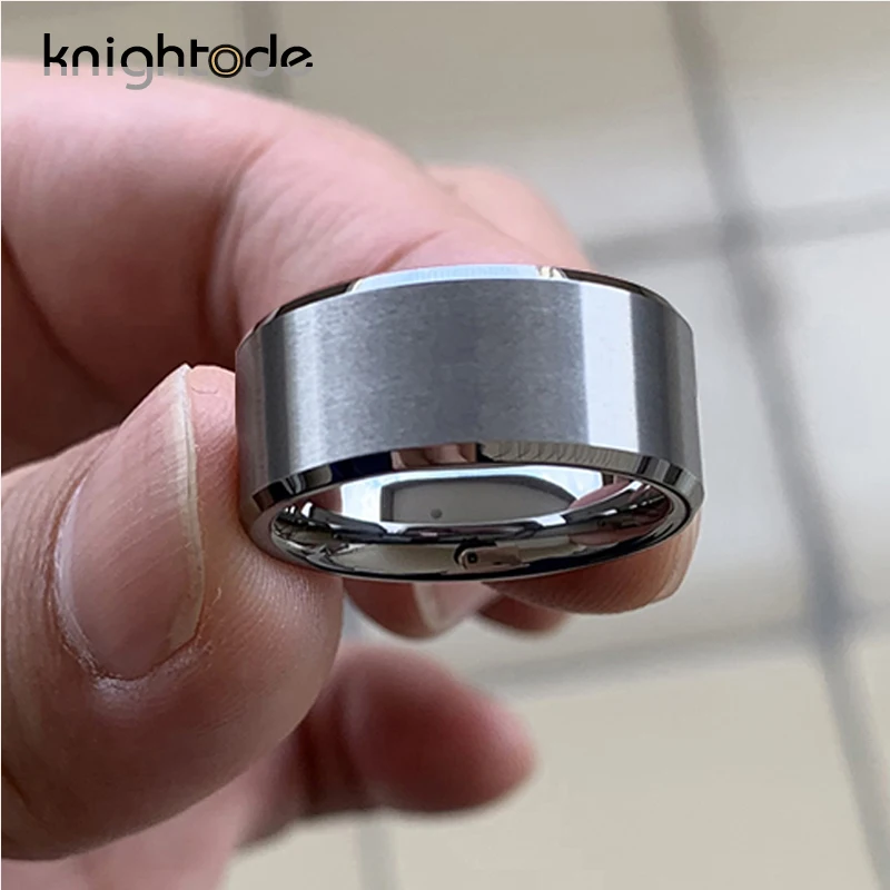 Мужское кольцо из карбида вольфрама шириной 12 мм серебристые кольца большого