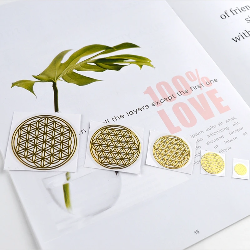 

7 Chakra Geometric Copper Energy Tower Orgonite Stickers Flower Life Tree Pyramid Epoxy Resin Material Jewelry Making