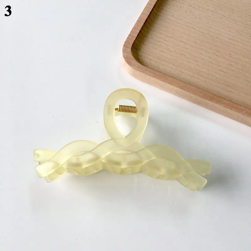 

Fashion Simple Hair Accessories Geometric Frosted Hairpin Irregular Twisted Transparent Scrub Hair Clip Jelly Color Hair Claw