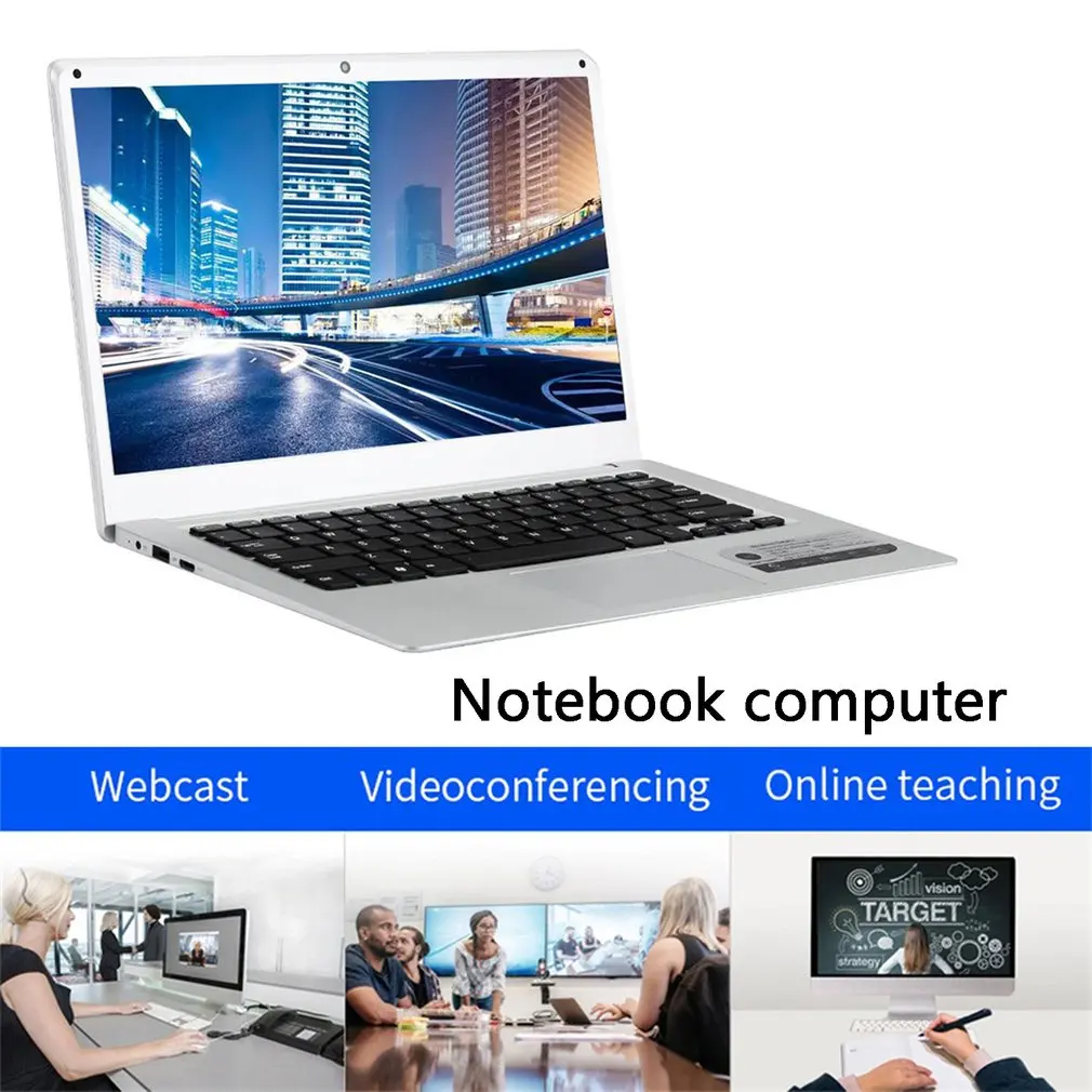 

Portable 14 Inch Laptop Silvery Ram 6GB+ Rom 64GB High Definition 2.4Ghz TF Card Ultrathin Computers
