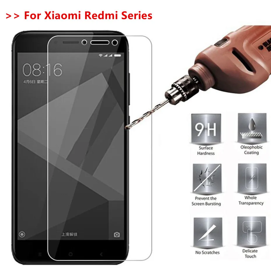 Закаленное стекло 9H для xiaomi redmi 4x 6a 5a 4a Защитное экрана xiomi note 5 6 pro plus защитная