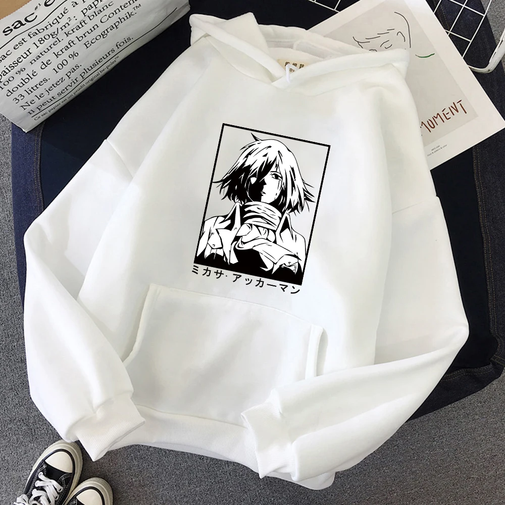 

2021 Hot Anime Attack on Titan Hoodie Cool Mikasa Ackerman Print Sweatshirt Women Harajuku Pullover Streetwear Fashion Tops