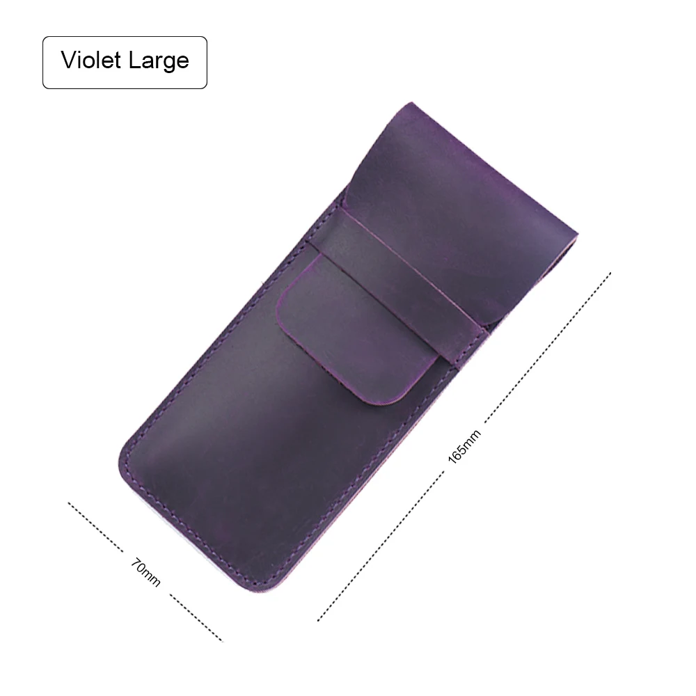 Purple Large Ручная работа, натуральная кожа, сумка-карандаш из воловьей кожи, винтажный Ретро стиль, аксессуары для путешествий, журнал - Цвет: Purple Large