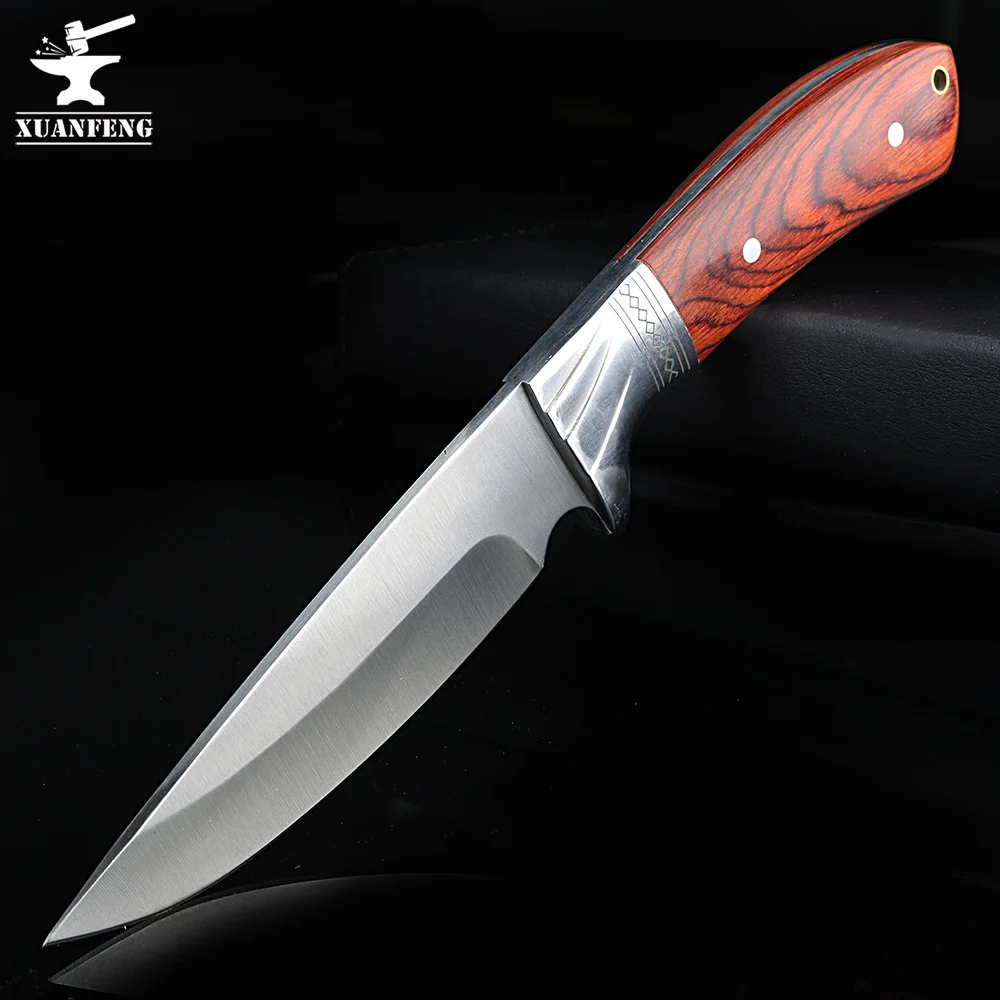 Охотничий нож с фиксированным лезвием открытый прямой для выживания в дикой