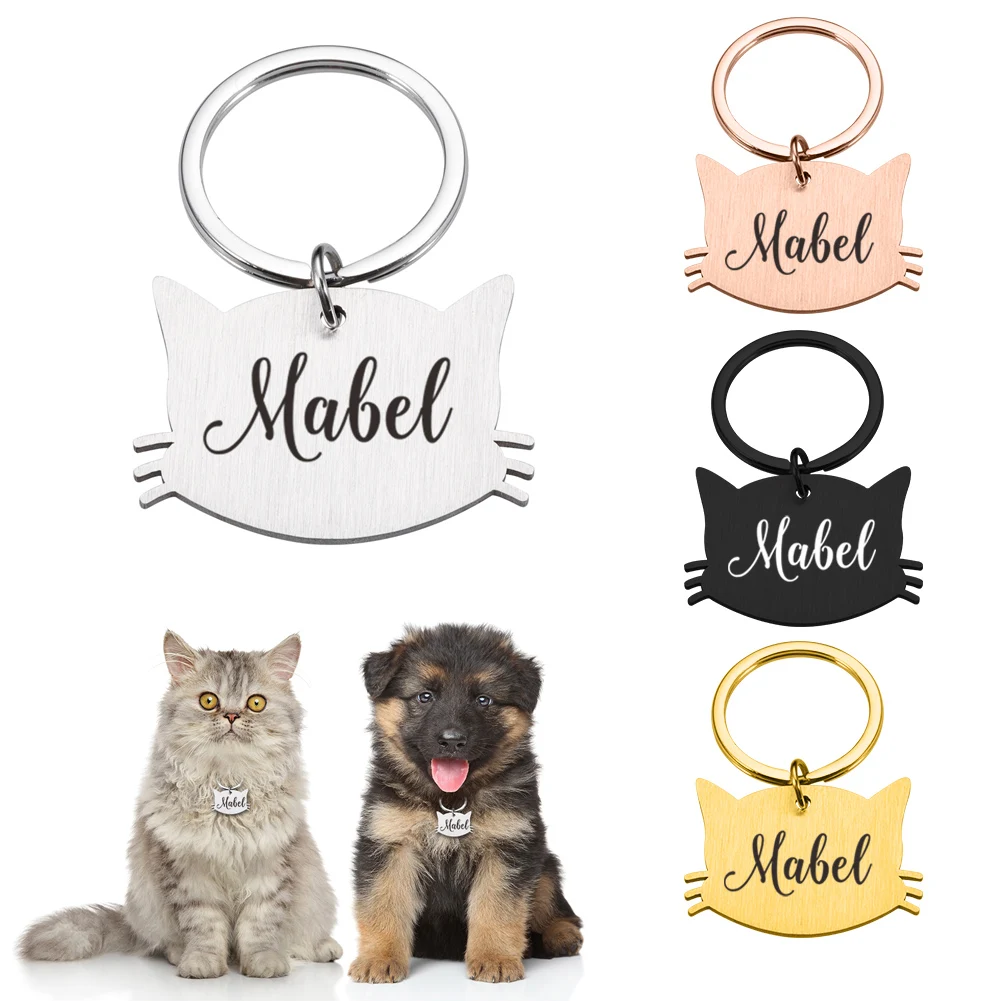 

Идентификационная бирка для домашних животных с гравировкой имени на заказ, аксессуары для ошейника собаки, кошки, аксессуары для домашних ...