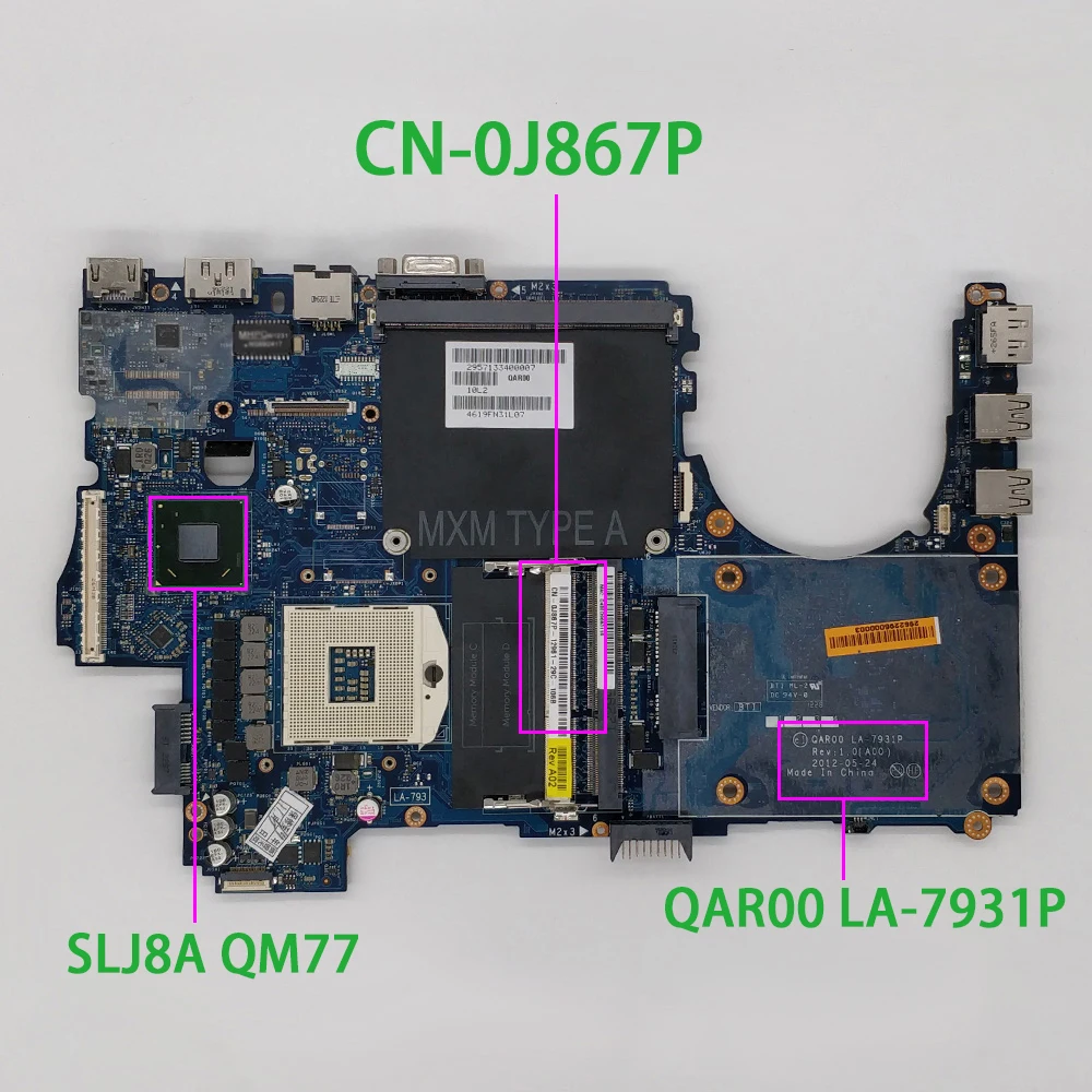 Материнская плата для ноутбука Dell Precision M4700 LA-7931P 0J867P J867P протестированная материнская плата