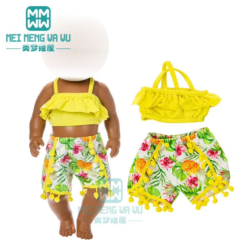 Комплект одежды для куклы черно-белый полосатый купальник 43 см | Игрушки и хобби