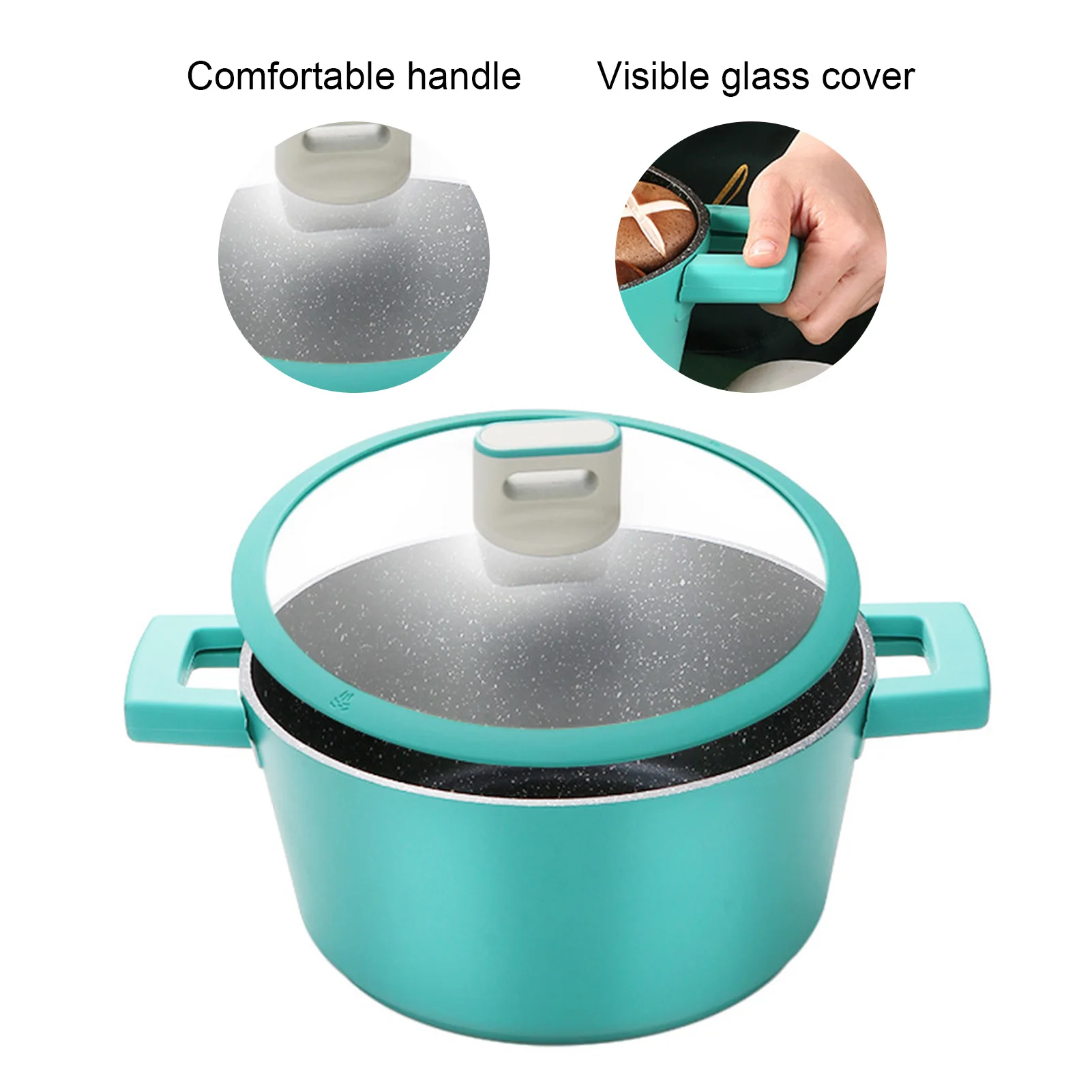 

Stainless Steel Nonstick Soup Pot With Lid Tube Ear Double Handle Soup Pot Induction Cooker Stainless Steel Kitchen Pot