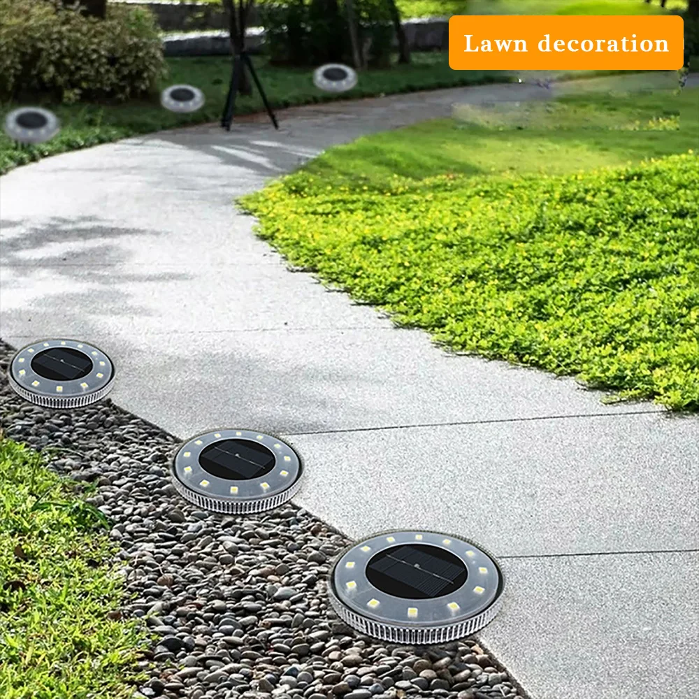 

Lawn Light 4pcs Solar Ground Lights 12LED Waterproof Solar Garden Light Outdoor Landscape Light LED Underground Yard Light