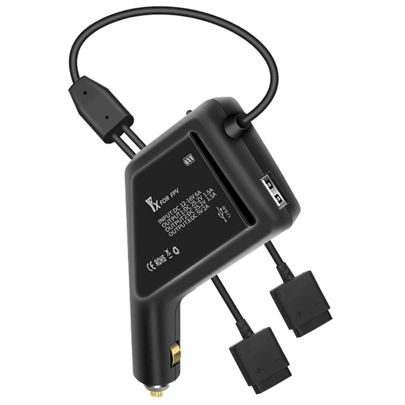 

Car Charger Portable 3In1 Battery Fast Charging Battery Adapter for D-JI FPV Combo Drone
