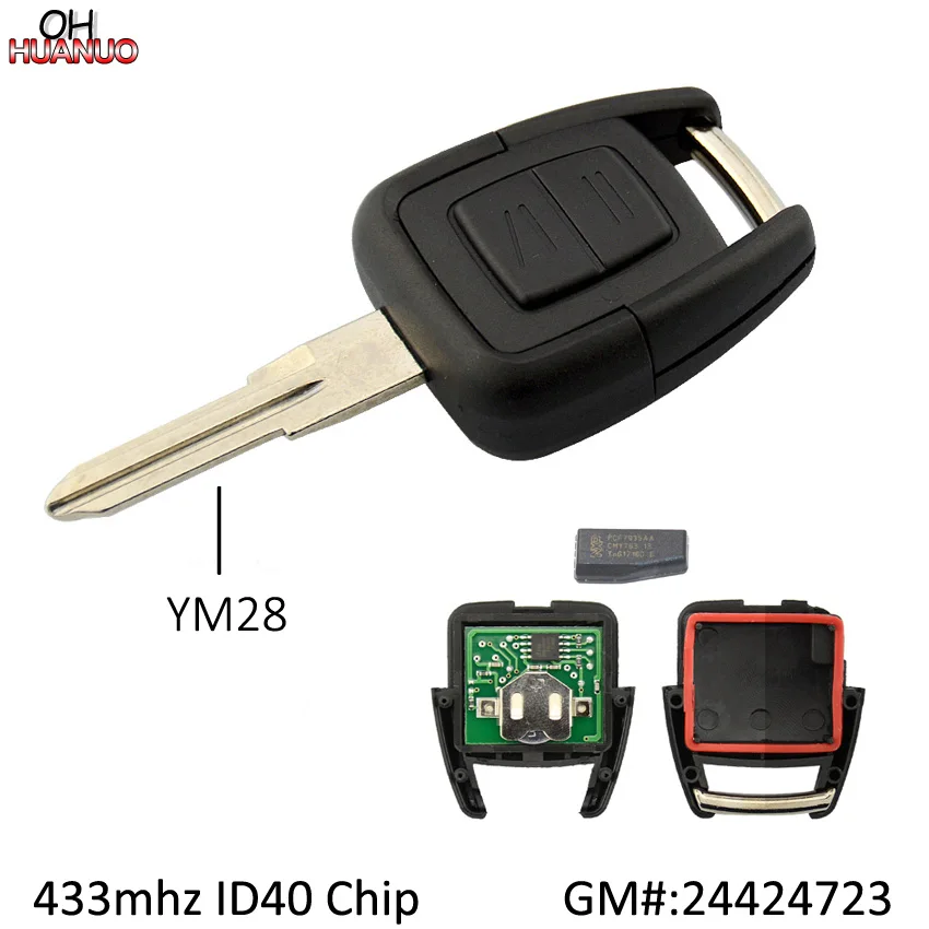 Умный пульт дистанционного управления с 2 кнопками 433 92 МГц чип ID40 для Opel Vauxhall Astra