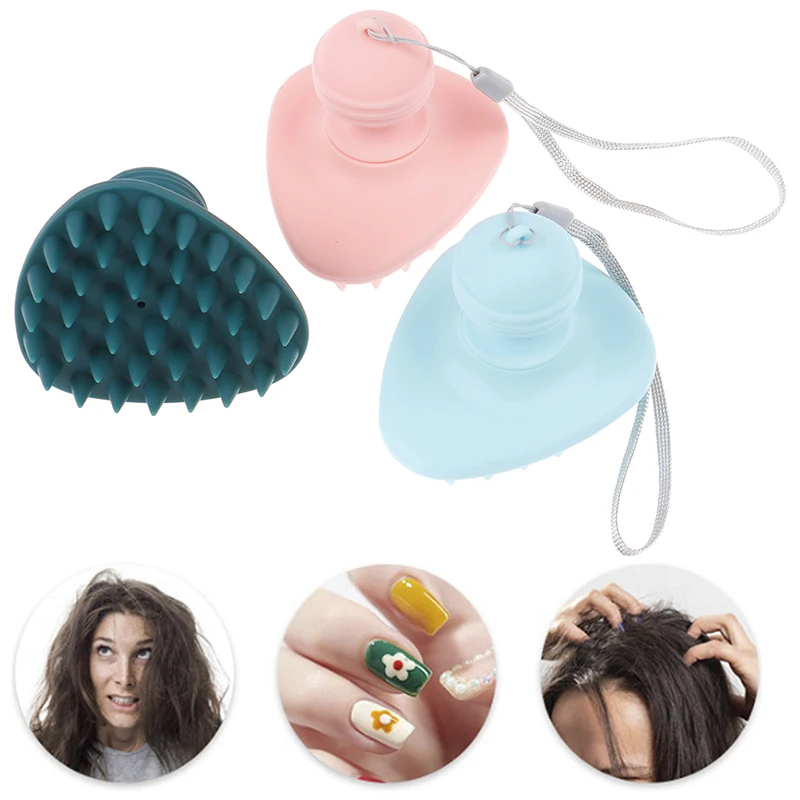 

Massage Comb Silicone Bristle Hair Scalp Massager Shampoo Brush Wet Dry Manual Head Scrubber Exfoliate Remove Dandruff