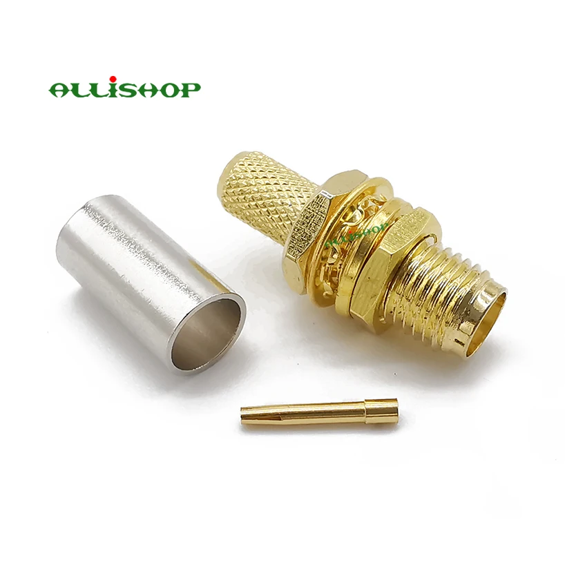 Переходник с разъемом типа мама ALLiSHOP переходник SMA RG58 RG142 LMR195 прямой позолоченный
