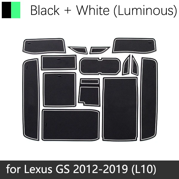 Противоскользящие резиновые чашки подушки двери паз коврик для Lexus GS 250 300 350 450h F 2012~ спортивные аксессуары коврик для телефона - Название цвета: White Luminous