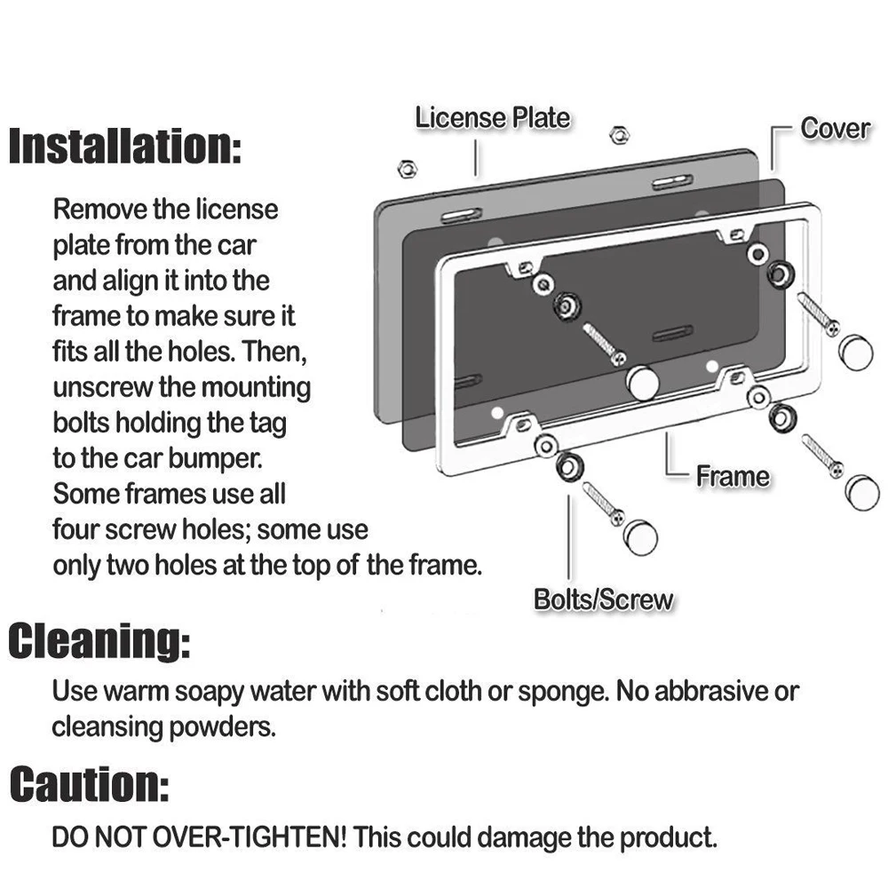 

2x Clear Flat License Plate Cover Shield Tinted Plastic Tag Protector Exterior Accessories