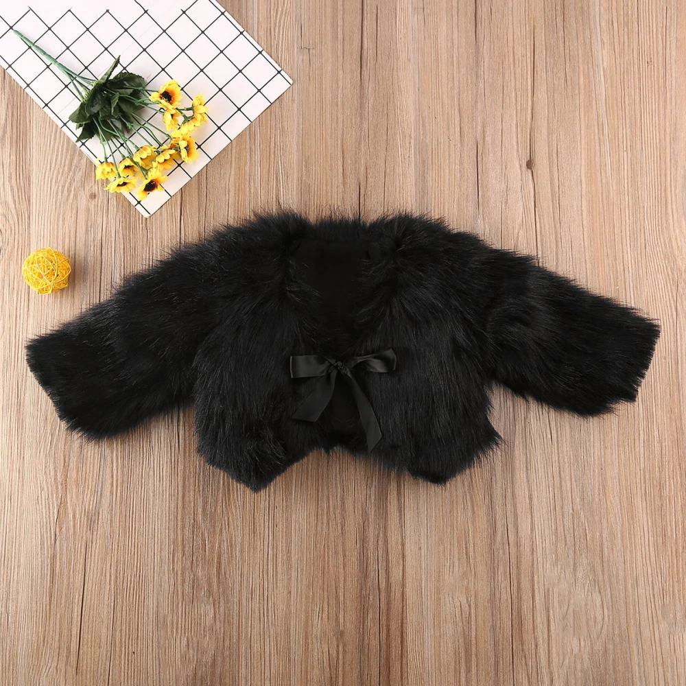 Жилет из искусственного меха для девочек теплая зимняя куртка детей От 1 до 6