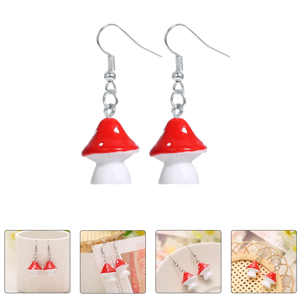 

1 Pair Idyllic Style Decorative Earrings Woman Ear Jewelries for Woman (Red)