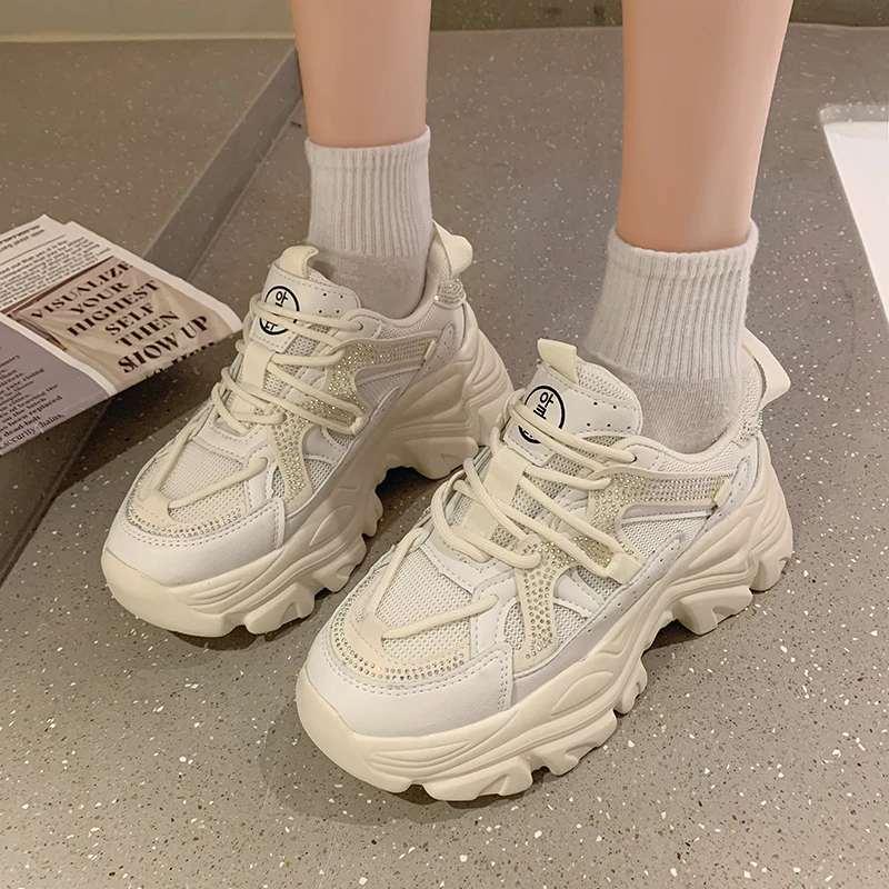 

Женские кроссовки на платформе, кроссовки на толстой вулканизированной подошве, спортивная обувь для тренировок, 2021