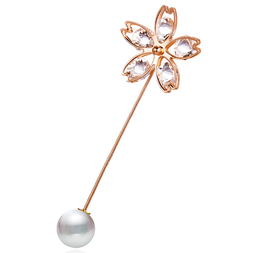 Женская Винтажная брошь с искусственным жемчугом Большая Золотая двойной