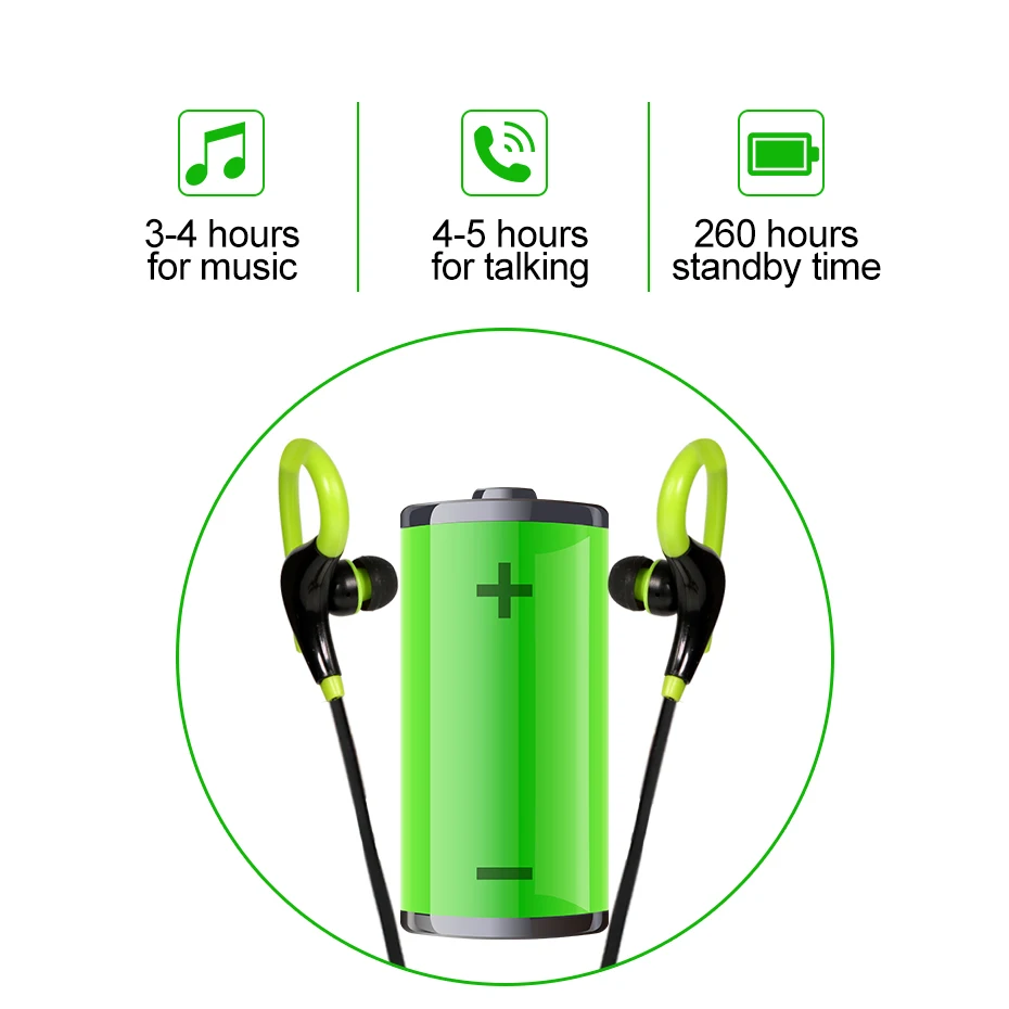 NATTHSWE бас беспроводные наушники Bluetooth ушные крючки спортивные для бега Xiaomi iPhone