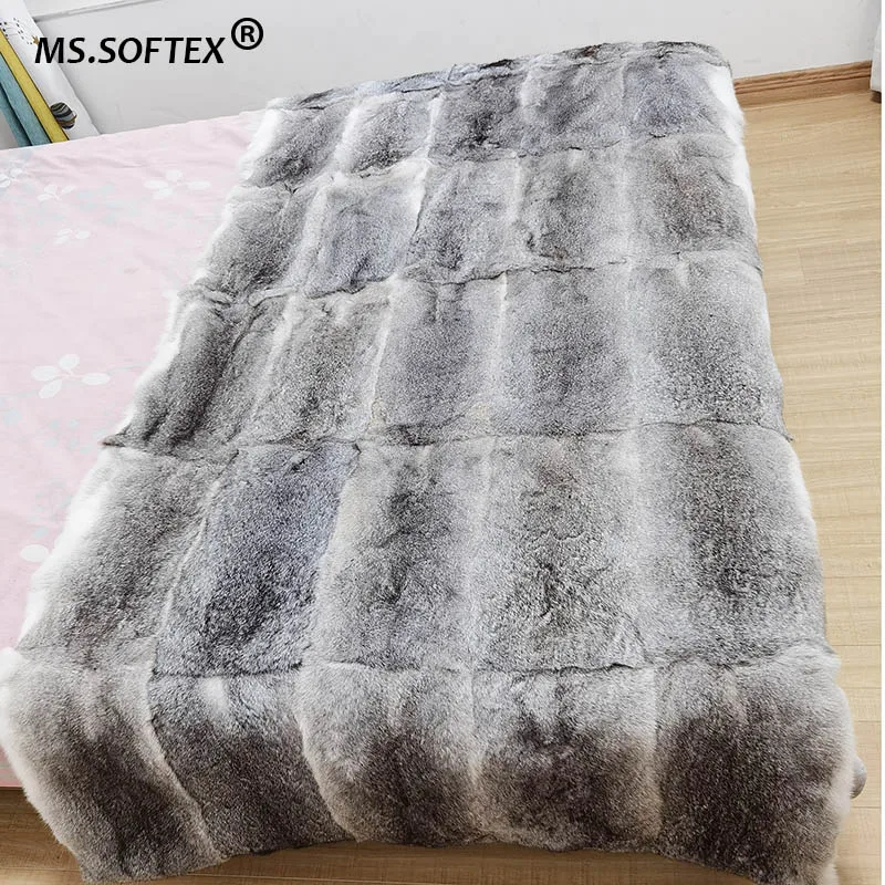 MS.Softex натуральный одеяло из меха кролика Спальня натурального кроличьего пледы