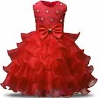 Платье-пачка с цветочным принтом для девочек, детское праздничное нарядное платье с блестками и бантом на поясе, платья принцессы для первого причастия для девочек