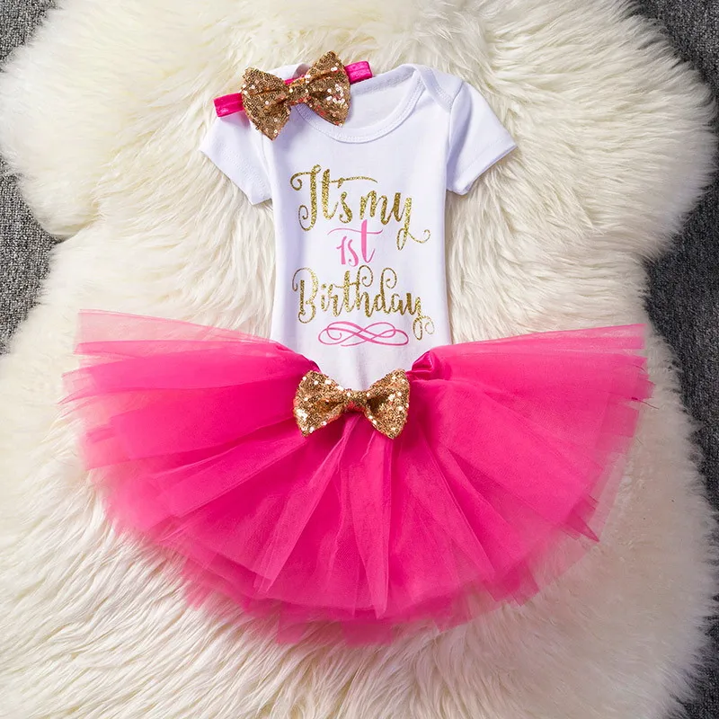 Платье для маленьких девочек Хлопковые Платья с надписью My 1st Christmas 1 год вечерние