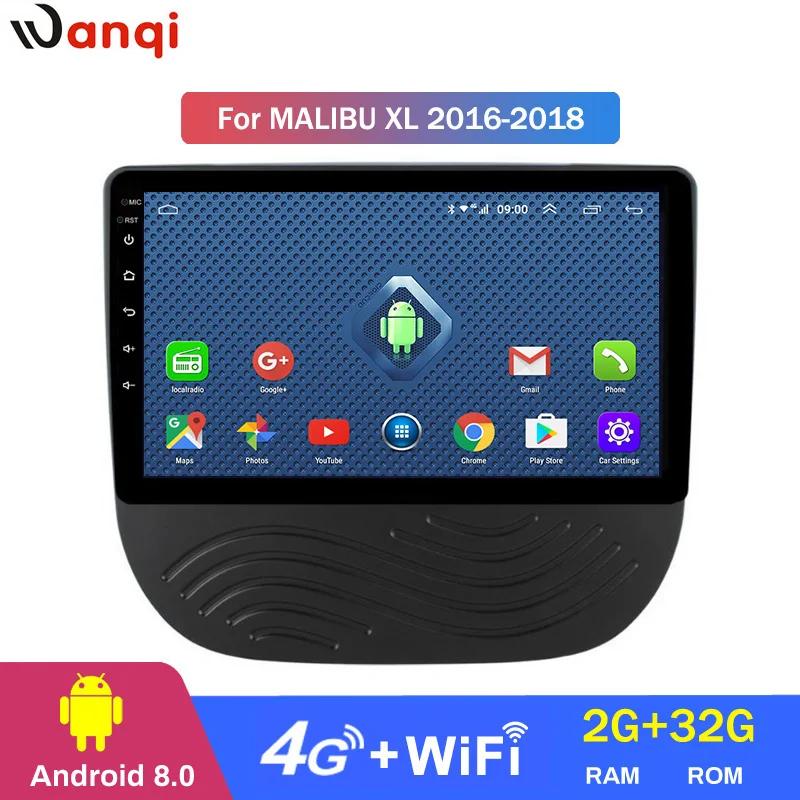 Android 8 0 2 + 32G 9 дюймов 3G 4G wifi Автомобильный dvd плеер для Chevrolet Malibu XL 2016 2018 Встроенный gps