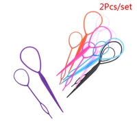 2pcsset portable hair styling tools pattern pull pin clip hair stick hair twist braid ponytail maker accessories