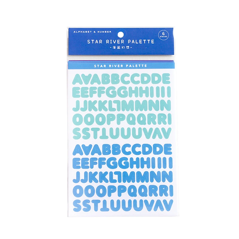 

6Sheets Candy Color Digital Letter Stickers Alphabet Scrapbooking Decoration Photo Album Decor Planner Decals Stationary Sticker