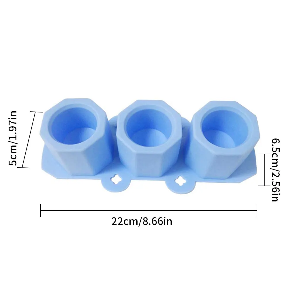 

Silicone Pot Molds Form Arts Craft Polygonal Cup Moulds DIY Succulent Flower Pot Clay Plaster Gypsum Mold 3 Holes Concrete Mould