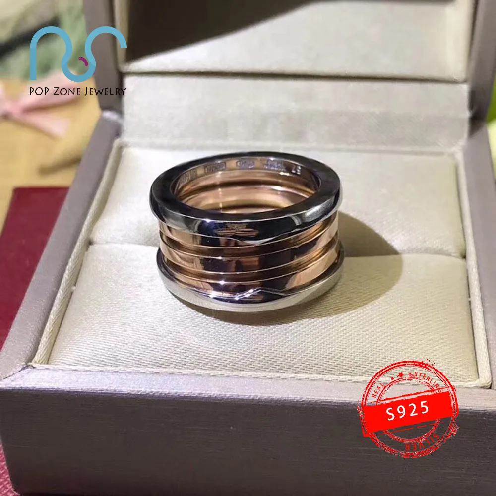 

S925 Sterling Silver Ring Brand Luxury Zero Ring Color Changing Spring Ring Fashion Jewelry Suitable For Parties Ring With Logo