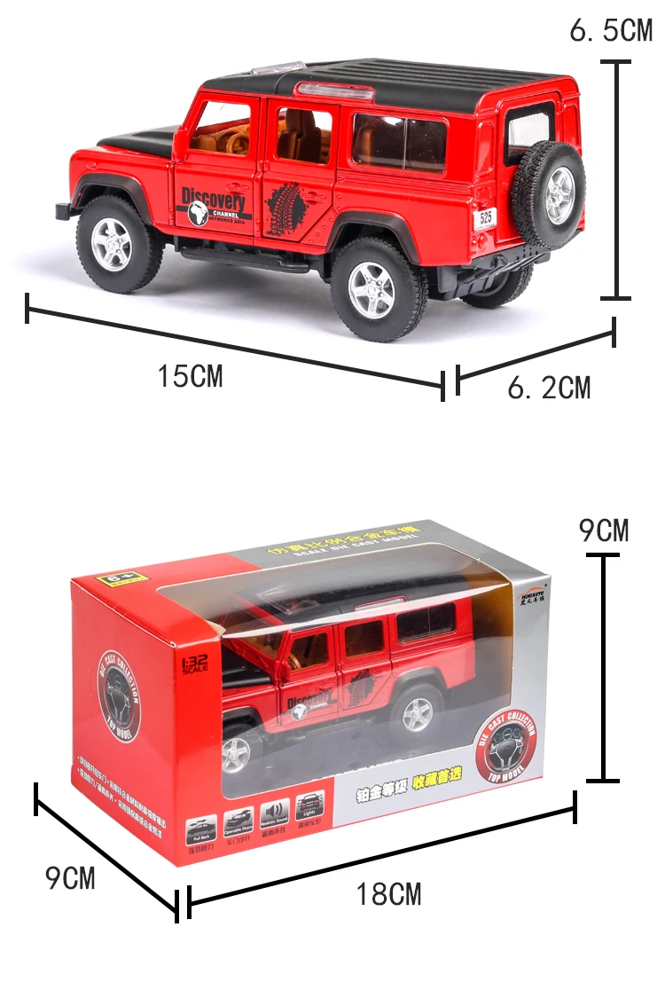 1:32 SUV Defender сплав Модель автомобиля игрушки автомобиль вытянуть назад звук и светильник акустооптика для детей подарки на день рождения для взрослых