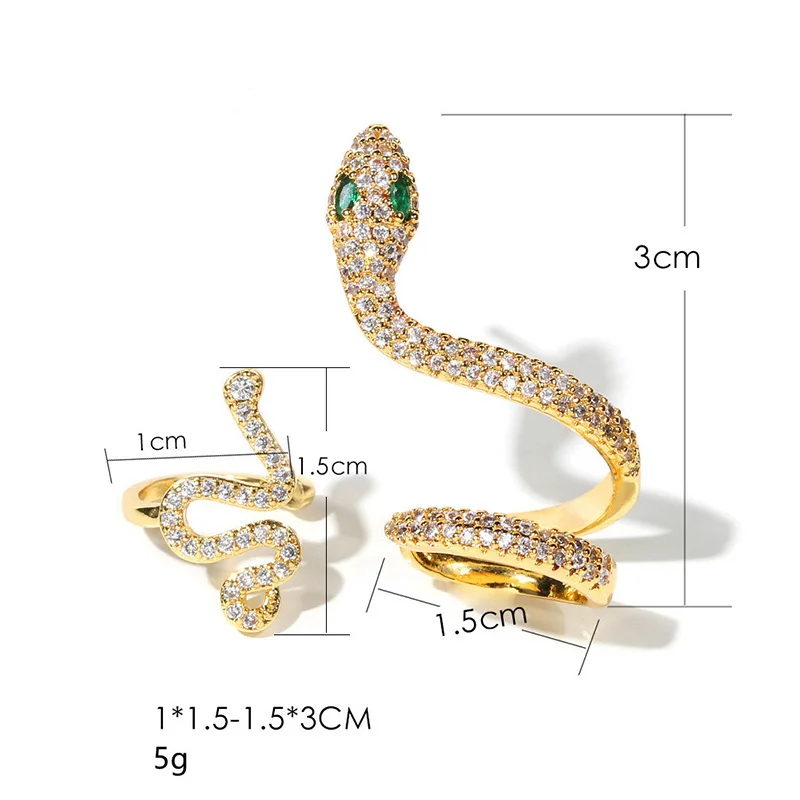 2 шт. женские серьги-змеи с зелеными глазами | Украшения и аксессуары