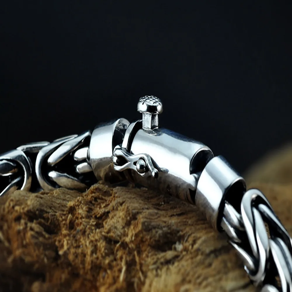 BOCAI REAL s925 Pure silver Man bracelet simple personality male creative couple fashion retro Thai jewelry | Украшения и