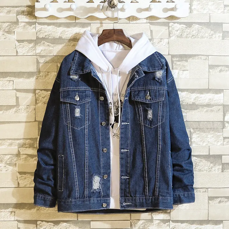 

Denim jacket men's 2021 new spring autumn Korean handsome teenagers student casual denim jacket men's loose coat
