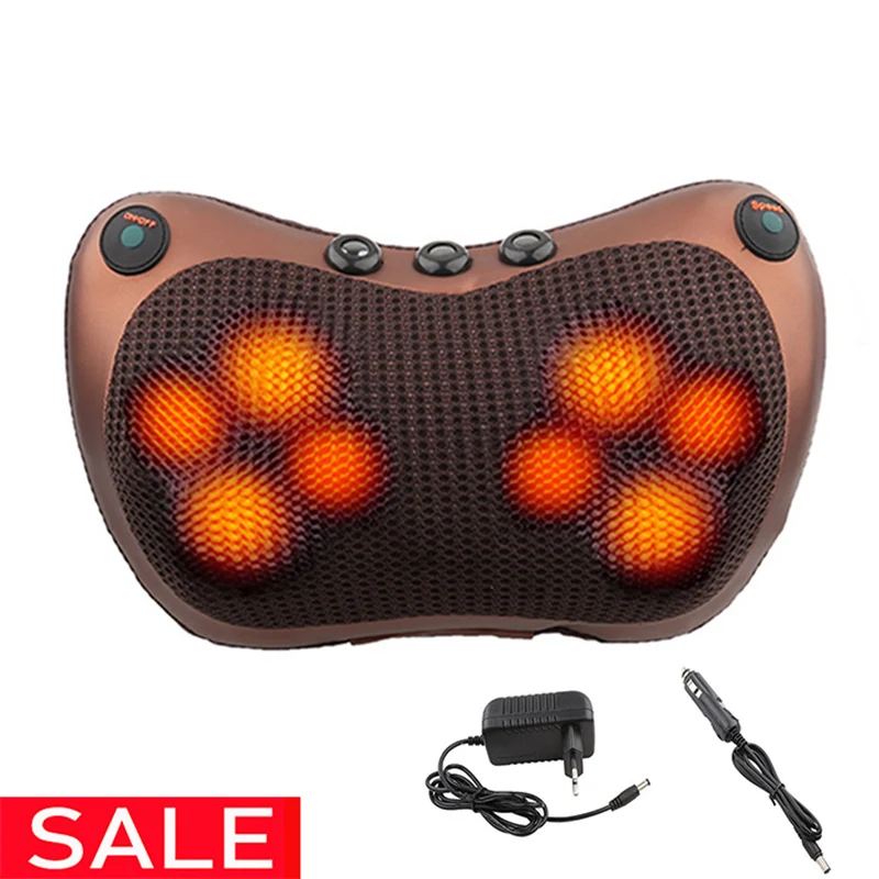 

Car Home Cervical Head Neck Massager Shiatsu Massage Neck Back Waist Body Electric Multifunctional Massage Pillow Cushion